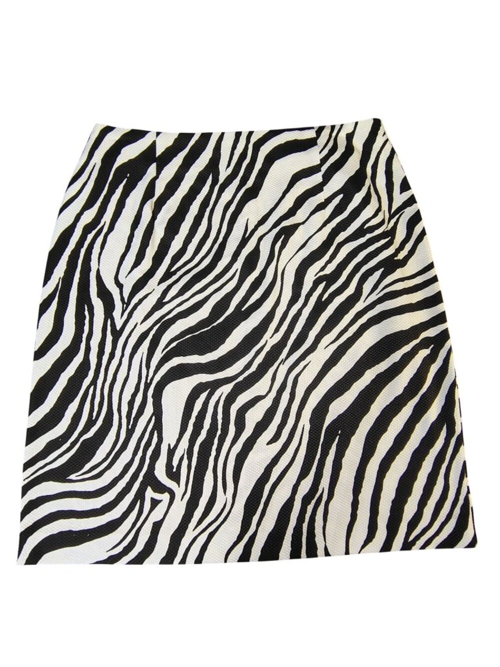 Kelly and Diane Zebra Print Skirt Size 8 Womens USA Mini A-Line Black White